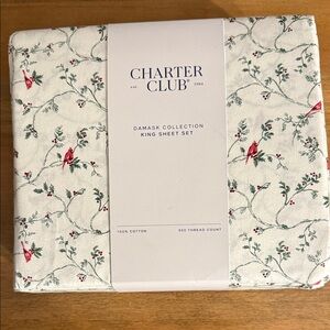 Charter Club Floral Damask King Sheet Set